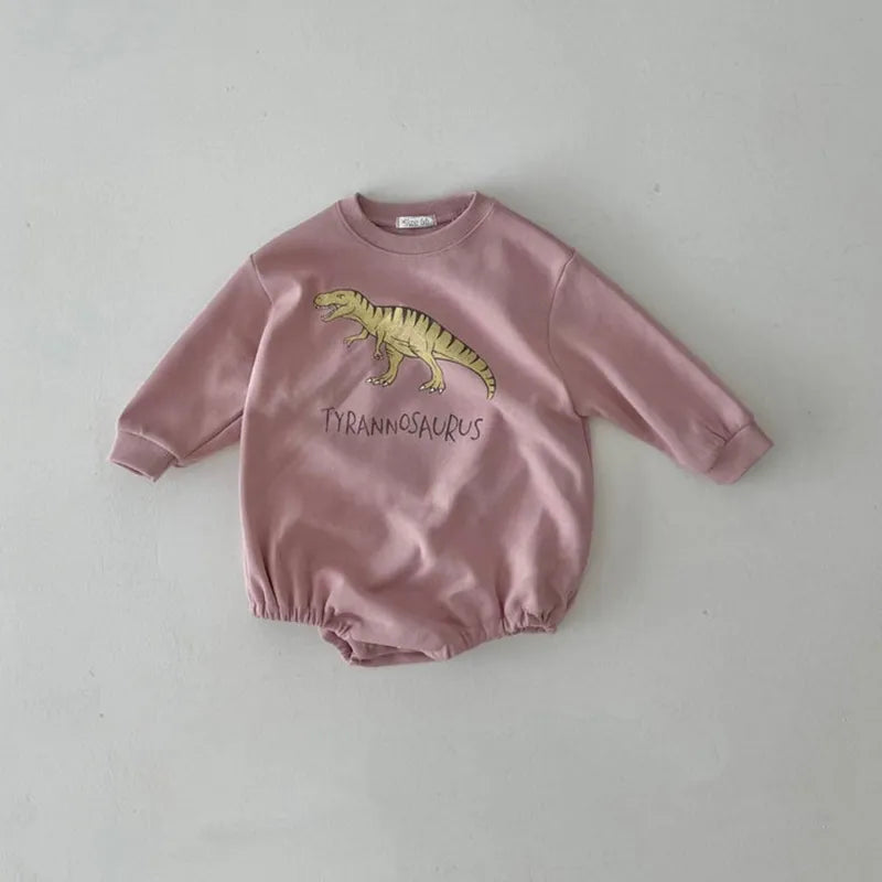 Dinosaur Long Sleeve Sweatshirt Bodysuit Romper