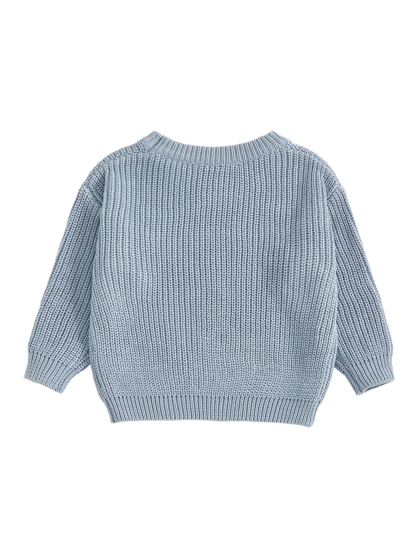 Baby Toddler Kids Girl Boy Knitted Long Sleeve Sweater Solid Loose Pullover Casual Tops Children Knitwear Clothes