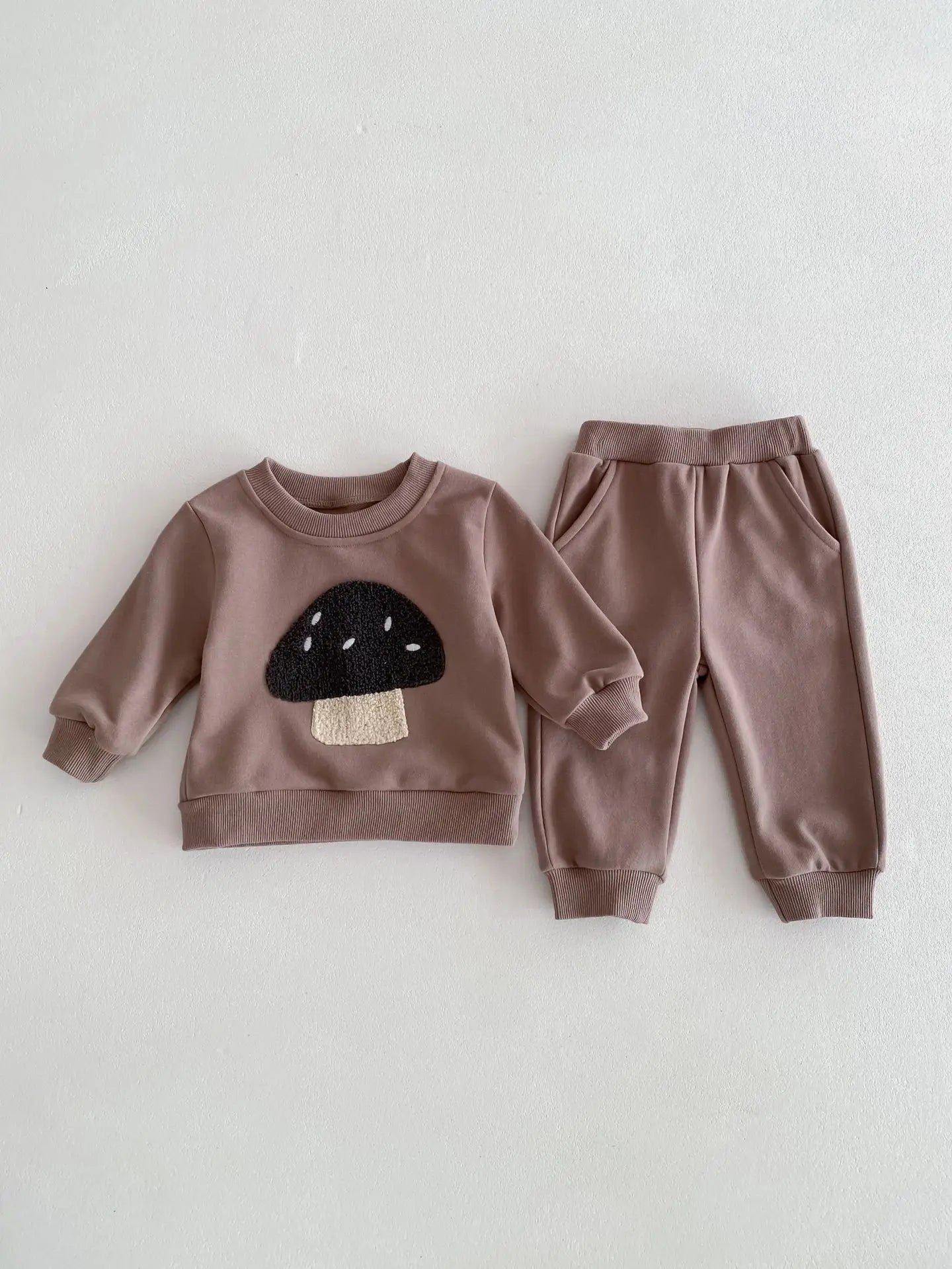 Baby Toddler Boy Girl 2Pcs Clothes Set Autumn Winter Infant Jogger Set Long Sleeve Pullover Top Pant Suit Outfit