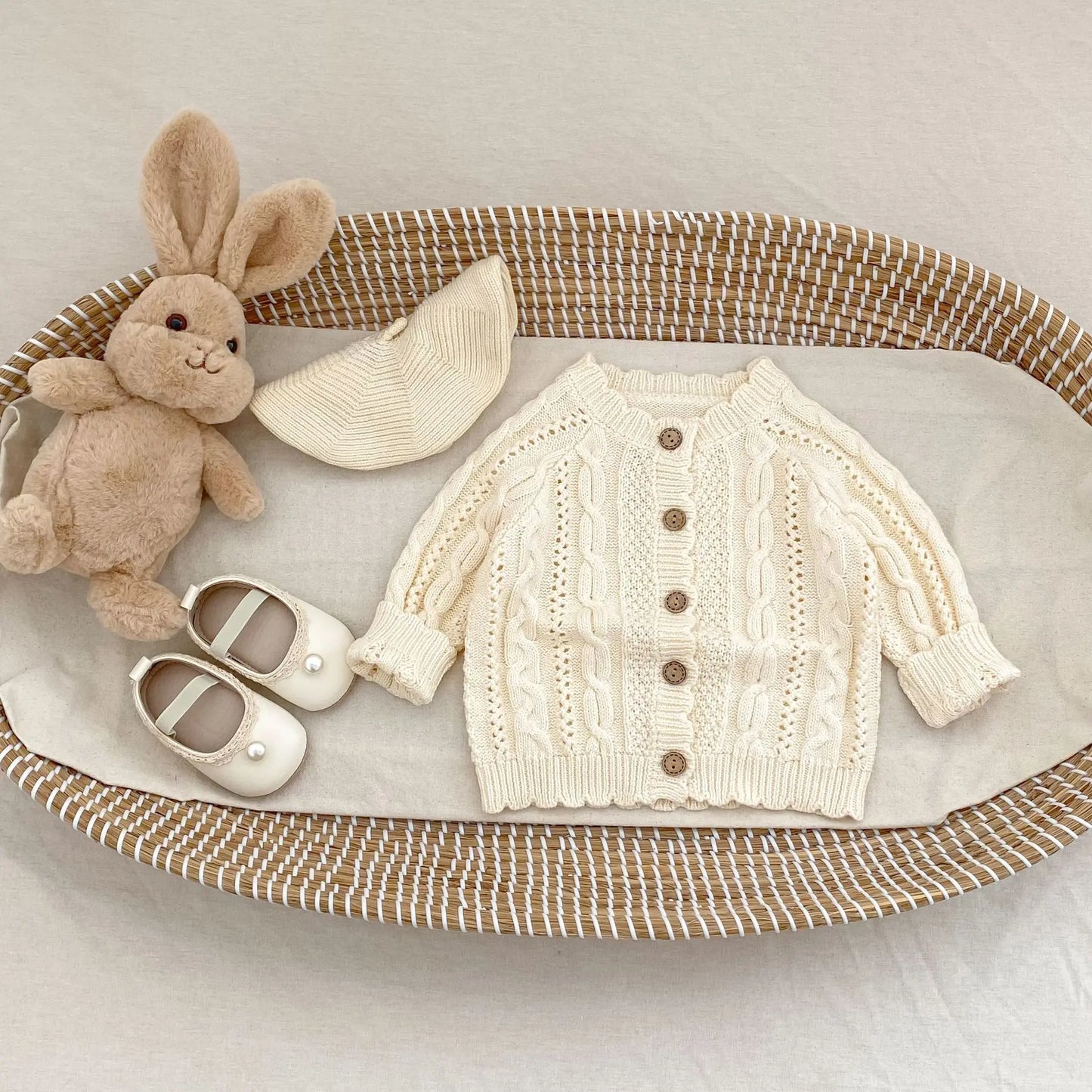 Baby Toddler Girl Sweater Cardigan Winter Clothes Long Sleeve Knitwear Warm Thick Button Up Knit Top