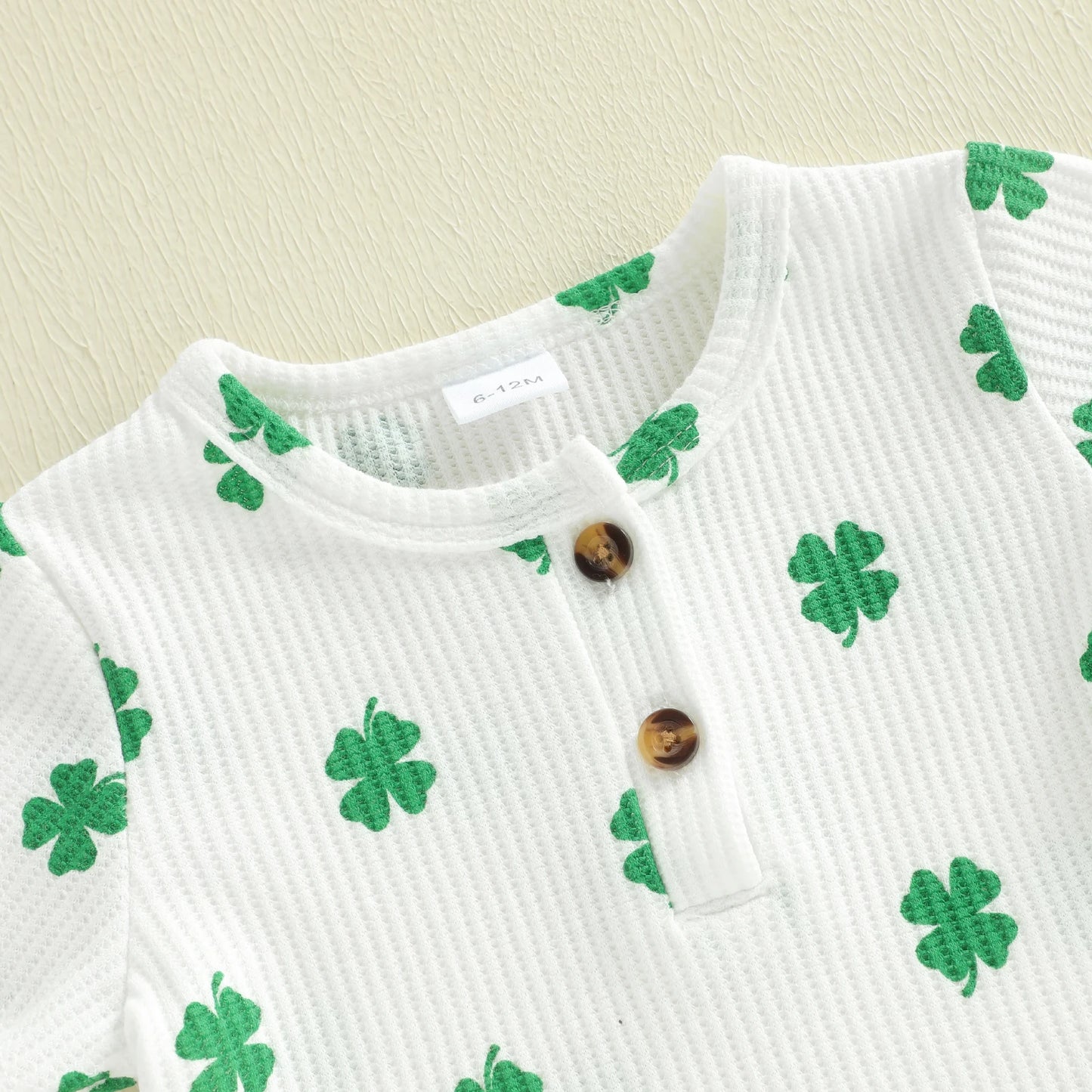 Baby Toddler Boys 2Pcs Outfit Spring Short Sleeve Crew Neck Shamrock Print Top and Elastic Waist Shorts St. Patrick's Day Set
