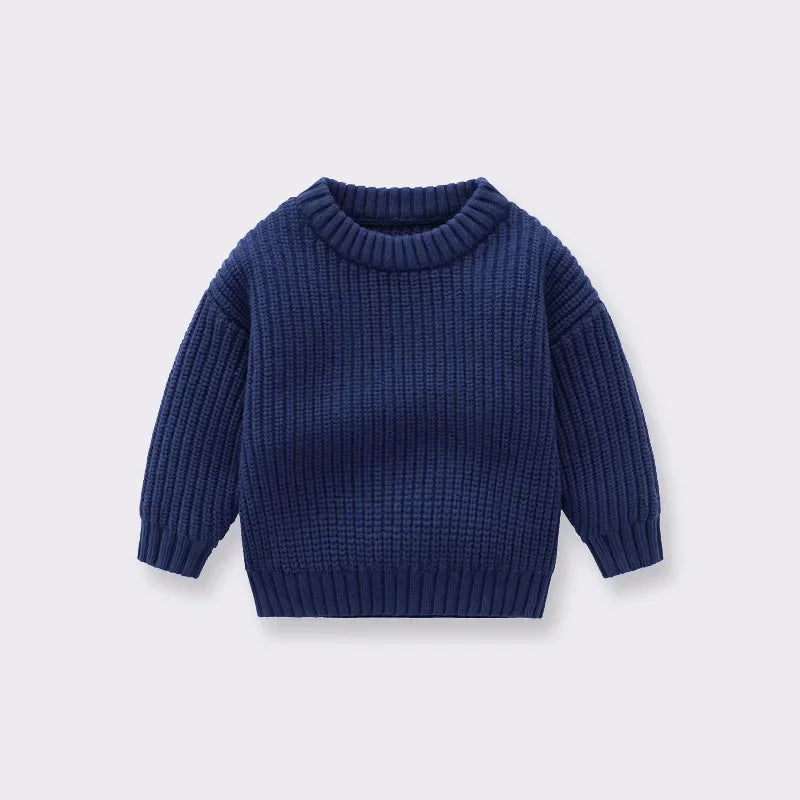 Baby Toddler Kid Boys Girls Sweater Winter Clothes Warm Thick Knit Pullover Top Infant Long Sleeve Basic Knitwear
