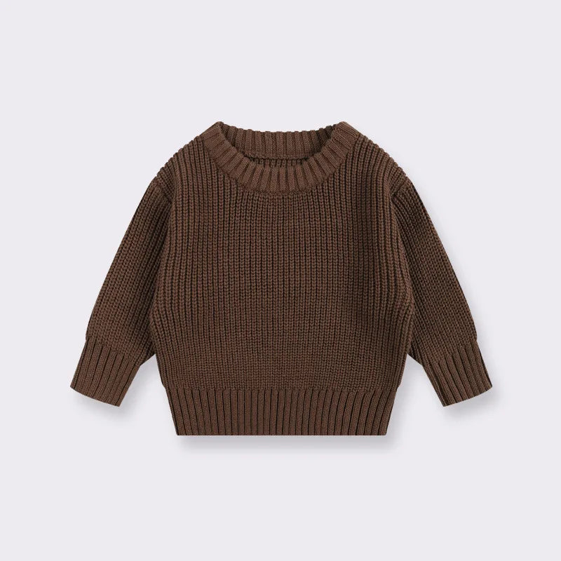 Baby Toddler Kid Boys Girls Sweater Winter Clothes Warm Thick Knit Pullover Top Infant Long Sleeve Basic Knitwear