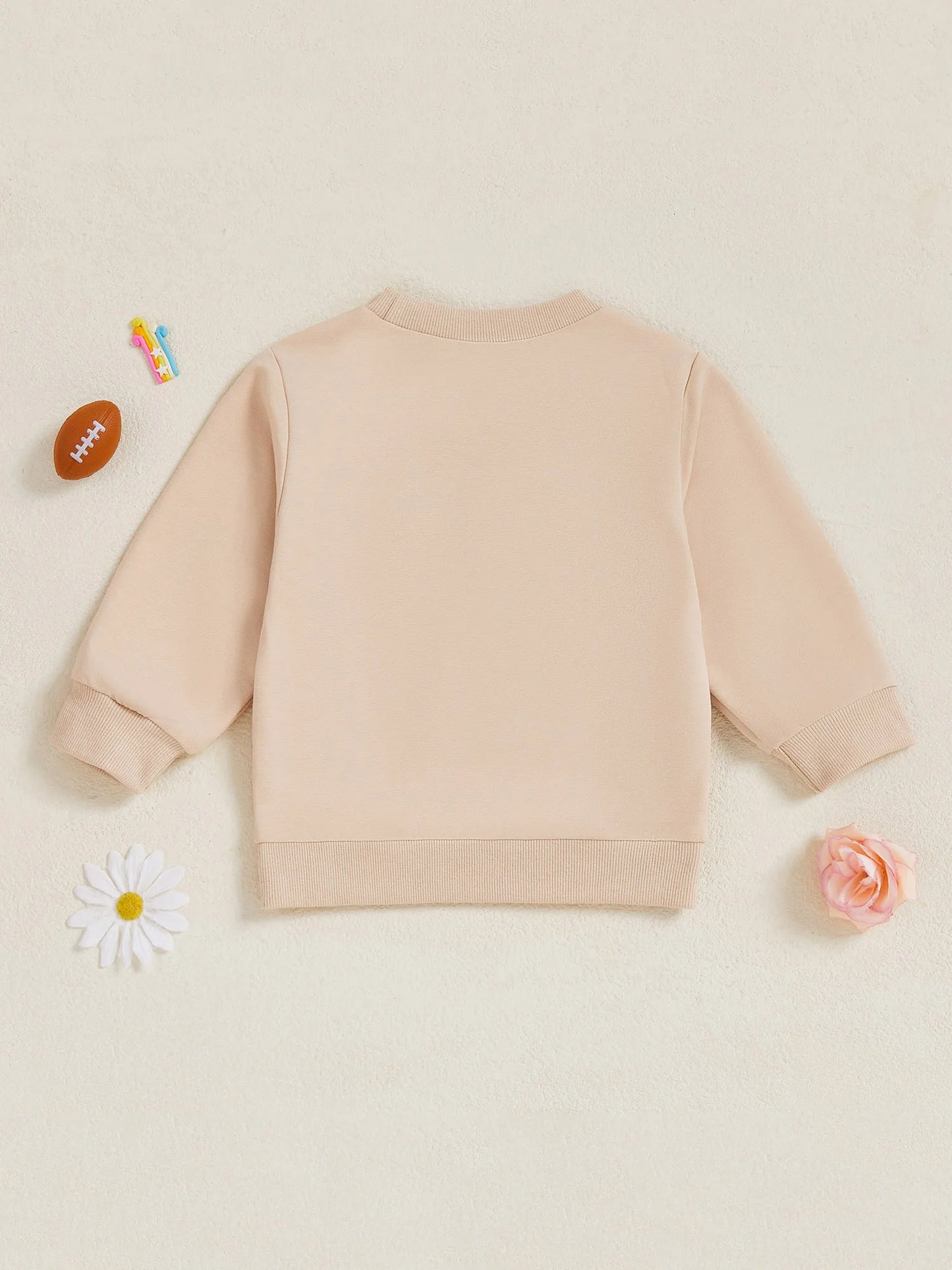 Baby Toddler Boys Girls Long Sleeve Crew Neck Letters Football Sunday Funday Game Day Pullover Top