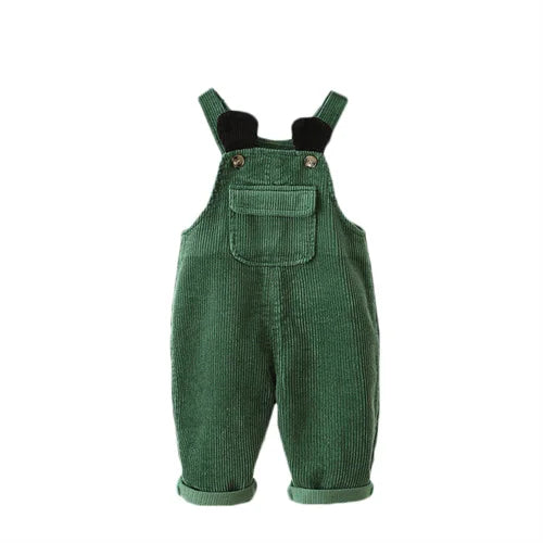 Front Pocket Corduroy Overalls Jumpsuit Romper