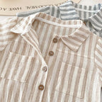 Boys Striped Linen Jumpsuit Romper