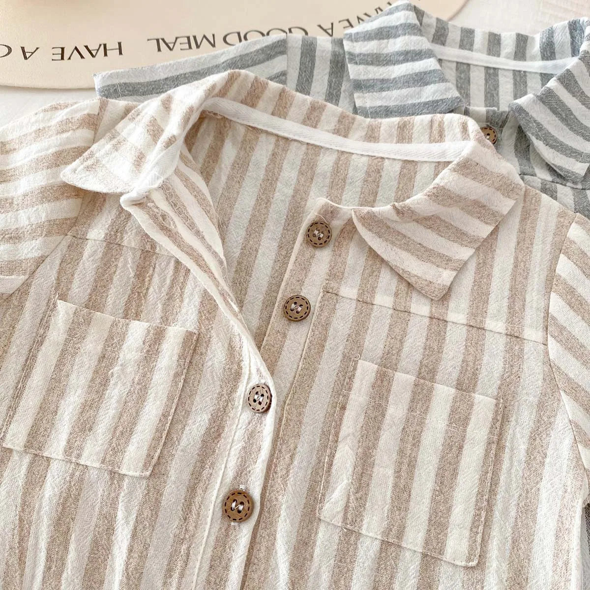 Boys Striped Linen Jumpsuit Romper