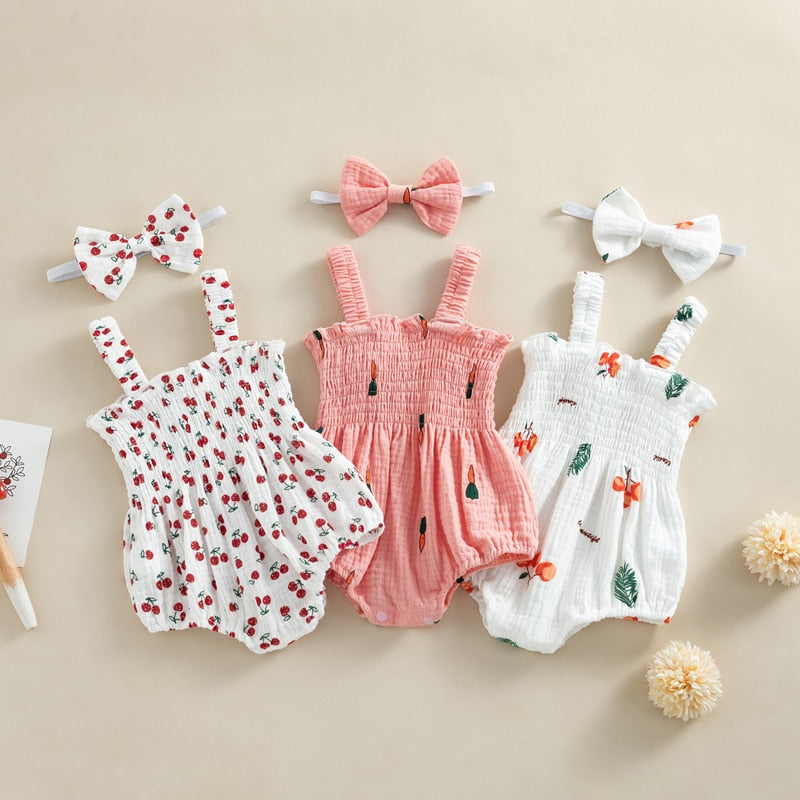 Muslin Romper and Headband Set