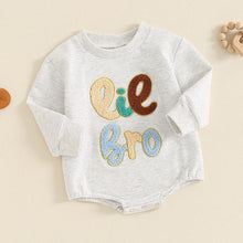 Load image into Gallery viewer, Baby Boy Lil Bro Romper Long Sleeve Round Neck Letter Embroidery Bodysuit Fall Playsuit
