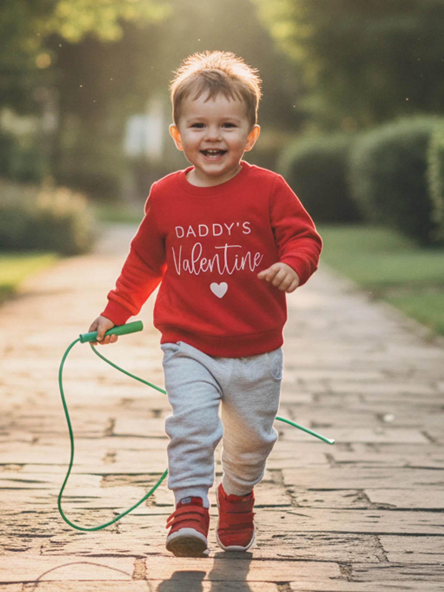 Baby Toddler Girls Boys 2Pcs Valentines Day Outfit Daddy's / Mama's Valentine Heart Letter Long Sleeve Top and Solid Joggers 2 Piece Jogger Set