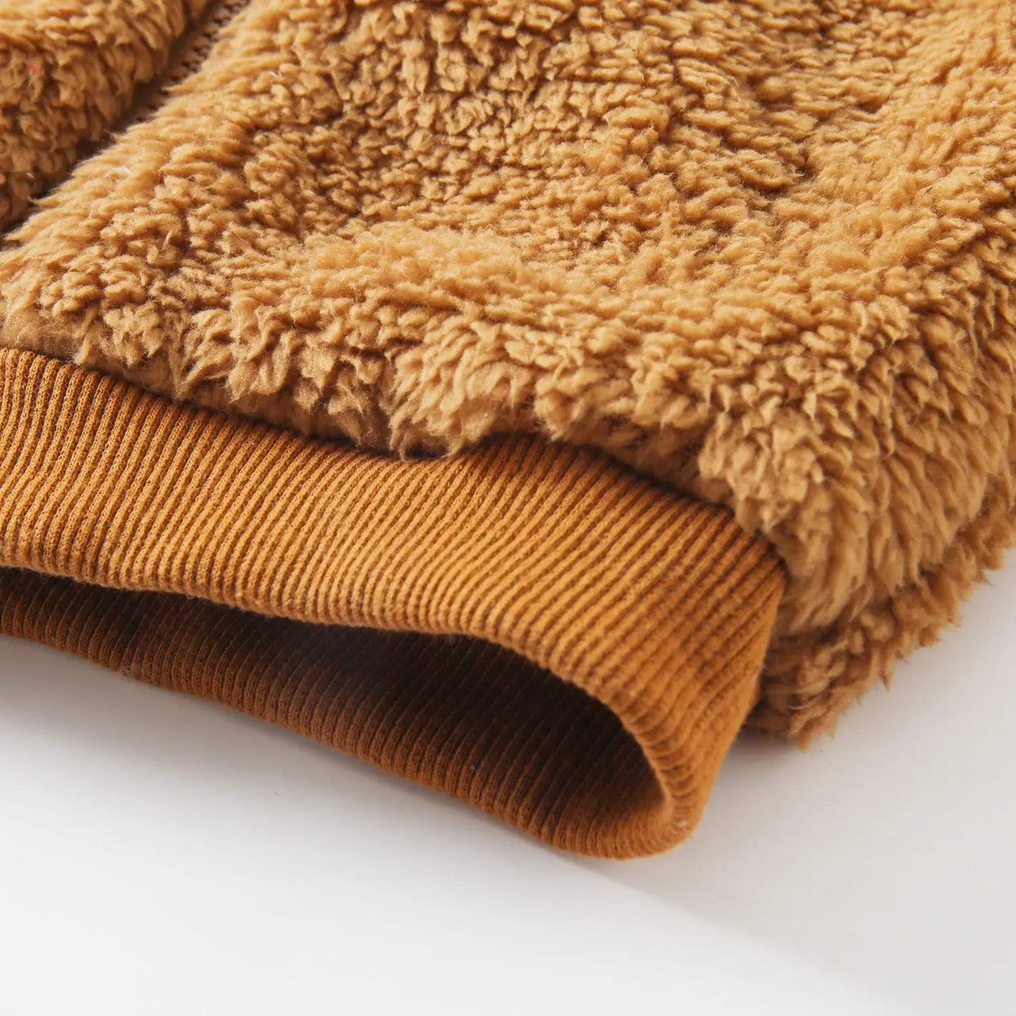 Baby Toddler Boy Girl 2Pcs Bear Winter Clothes Set Zipper Hooded Top with Ears Pant Suit Thick Warm Fleece Two Piece Jogger Set Outfit