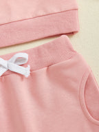 Baby Toddler Girls 2Pcs Fall Outfit Huddle & Cuddles Long Sleeve Bow Football Print Top + Pants Jogger Set Clothes