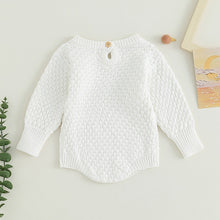 Load image into Gallery viewer, Baby Boy Girl Fall Long Sleeve Jumpsuit Solid Color Knitted Sweater Bodysuit Romper
