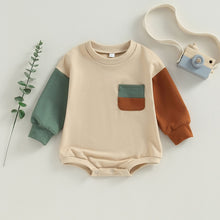 Load image into Gallery viewer, Baby Girls Boys Casual Long Sleeve Crewneck Color Block Romper
