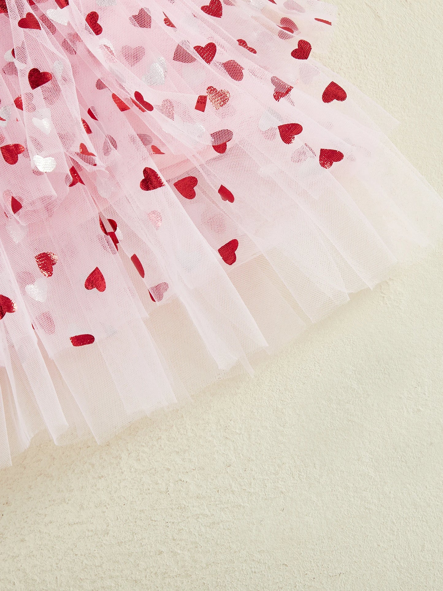 Baby Toddler Girls 2 Pcs XOXO Outfits Bow Letter Embroidery Long Sleeve Crew Neck Top and Heart Patterned Elastic Waist Tulle Tutu Skirt Set