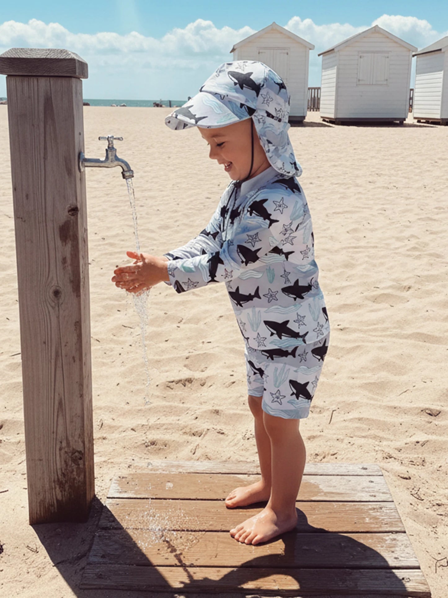 Baby Toddler Boys 3Pcs Rash Guard Swimsuit Print Zip Up Long Sleeve Swimwear Top Swim Shorts and Hat Set