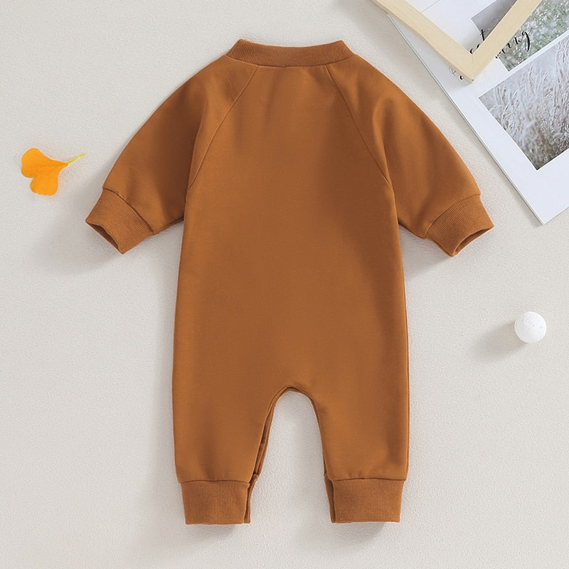 Baby Boy Girl Rompers Western Bull Head Letter Print Long Sleeve Jumpsuit Fall Clothes