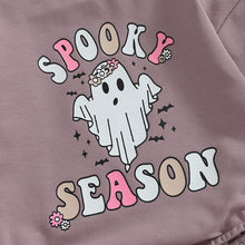 Load image into Gallery viewer, Baby Girls Halloween Crew Neck Romper Long Sleeve Spooky Season Ghost Print Bodysuit Playsuits
