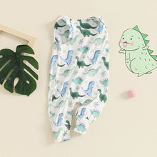 Load image into Gallery viewer, Baby Boys Romper Overalls Casual Summer Dinosaur/Tractor Print Sleeveless Jumpsuit
