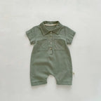 Solid Linen Overalls Jumpsuit Romper
