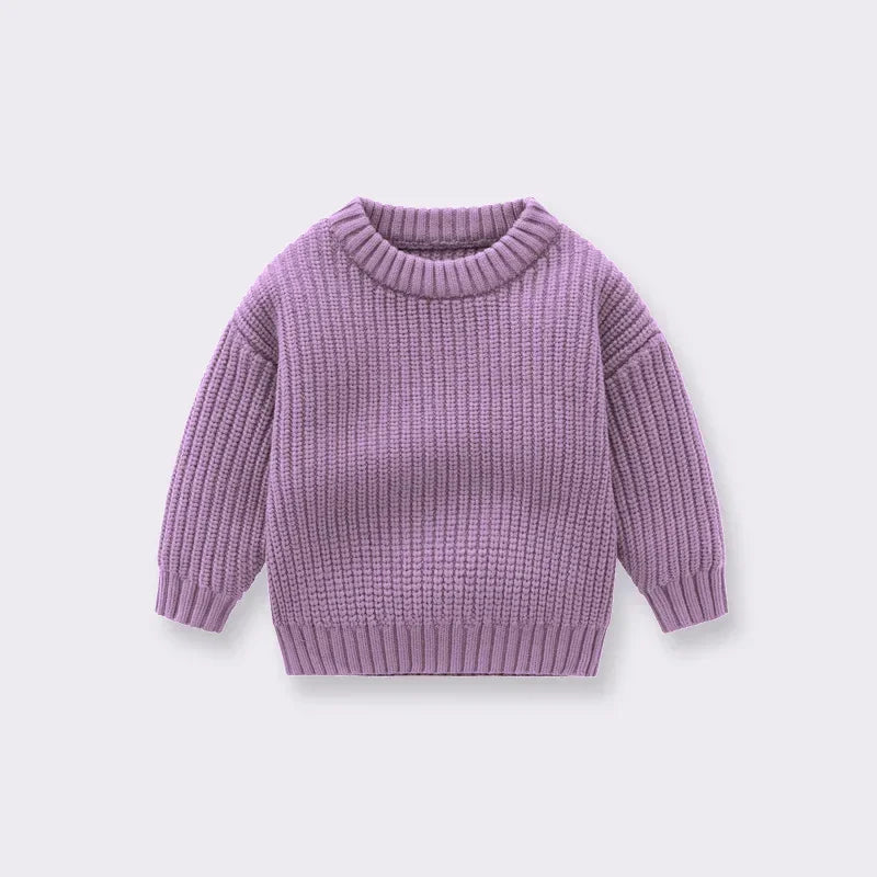 Baby Toddler Kid Boys Girls Sweater Winter Clothes Warm Thick Knit Pullover Top Infant Long Sleeve Basic Knitwear