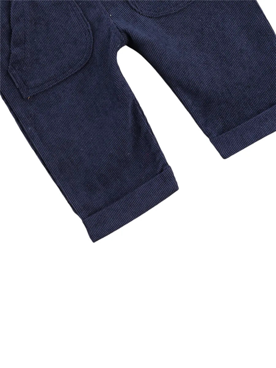 Baby Toddler Boys Girls Suspender Pants Jumpsuit With Buttons Fit Solid Color Overalls Romper