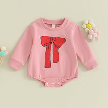 Load image into Gallery viewer, Baby Girl Romper Bow Print Long Sleeve Round Neck Playsuit Jumpsuit
