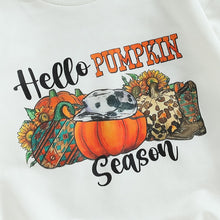 Load image into Gallery viewer, Baby Toddler Boy Girl Pumpkin Letter Print Romper Long Sleeve Jumpsuit Halloween
