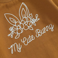 Load image into Gallery viewer, Baby Girls Boys Bubble Romper My Cute Bunny Rabbit Ear Flowers Easter Clothes Long Sleeve Bodysuit
