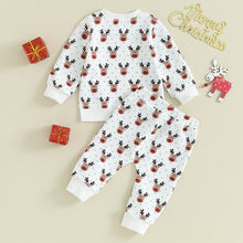 Load image into Gallery viewer, Toddler Baby Boys Girls 2Pcs Clothes Christmas Long Sleeve Reindeer Print Crewneck Top Pants Outfits Set
