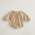 Plaid Hearts Girls Romper