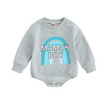 Load image into Gallery viewer, Baby Boys Bodysuit Long Sleeve Round Neck Rainbow Mamas Boy Print Newborn Playsuit Romper
