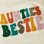 Baby Boy Girl Bubble Romper Letter Auntie's Bestie Embroidered Crew Neck Long Sleeve Jumpsuit Cute Winter Fall Clothes