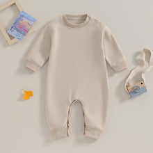 Load image into Gallery viewer, Baby Boy Girl Clothes Solid Color Long Sleeve Romper Jumpsuit Crewneck Rompers
