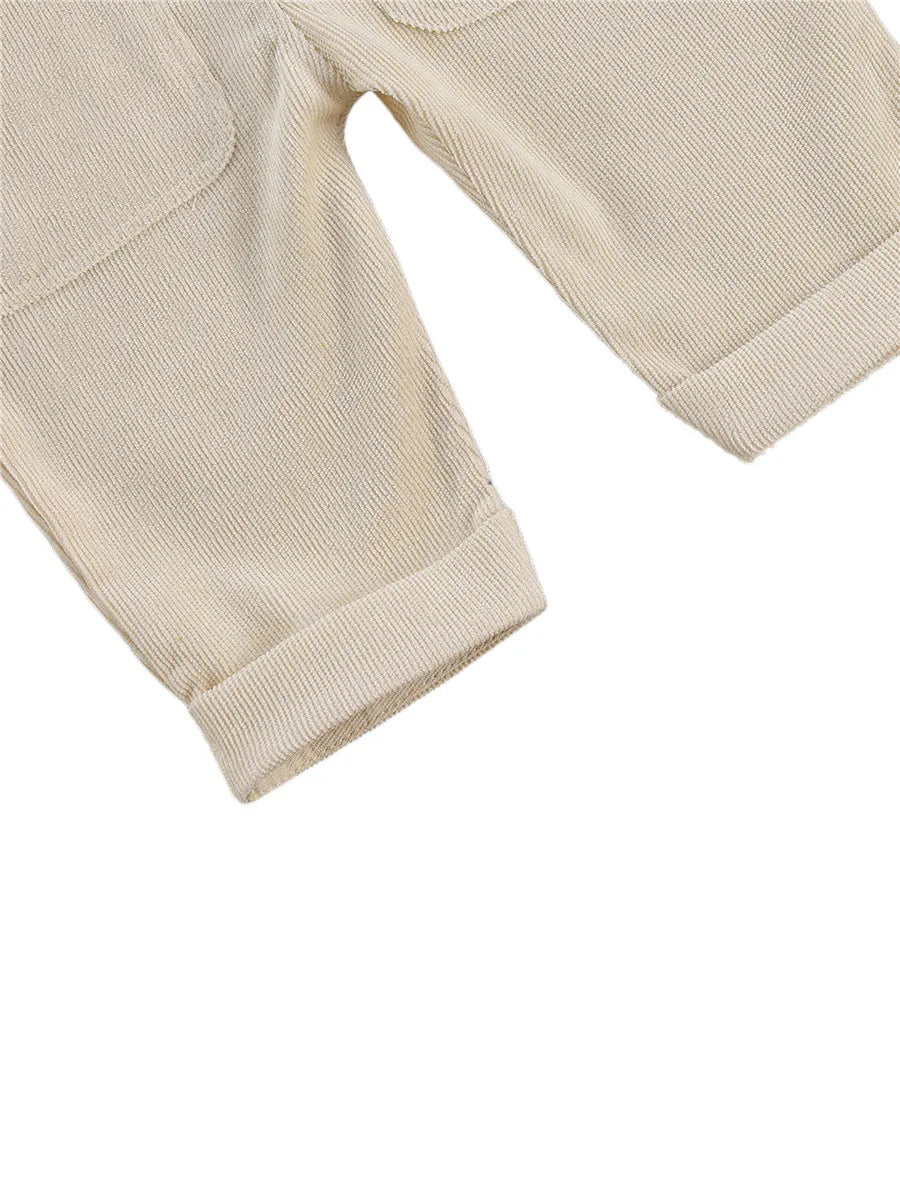 Baby Toddler Boys Girls Suspender Pants Jumpsuit With Buttons Fit Solid Color Overalls Romper