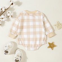 Load image into Gallery viewer, Baby Girls Boys Sweatshirts Rompers Plaid Checker Long Sleeve Toddler Fall Bodysuits Jumpsuits
