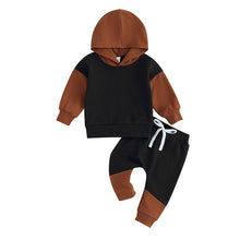 Load image into Gallery viewer, Baby Toddler Boy 2Pcs Outfits Contrast Color Long Sleeve Hoodie and Elastic Waist Pants
