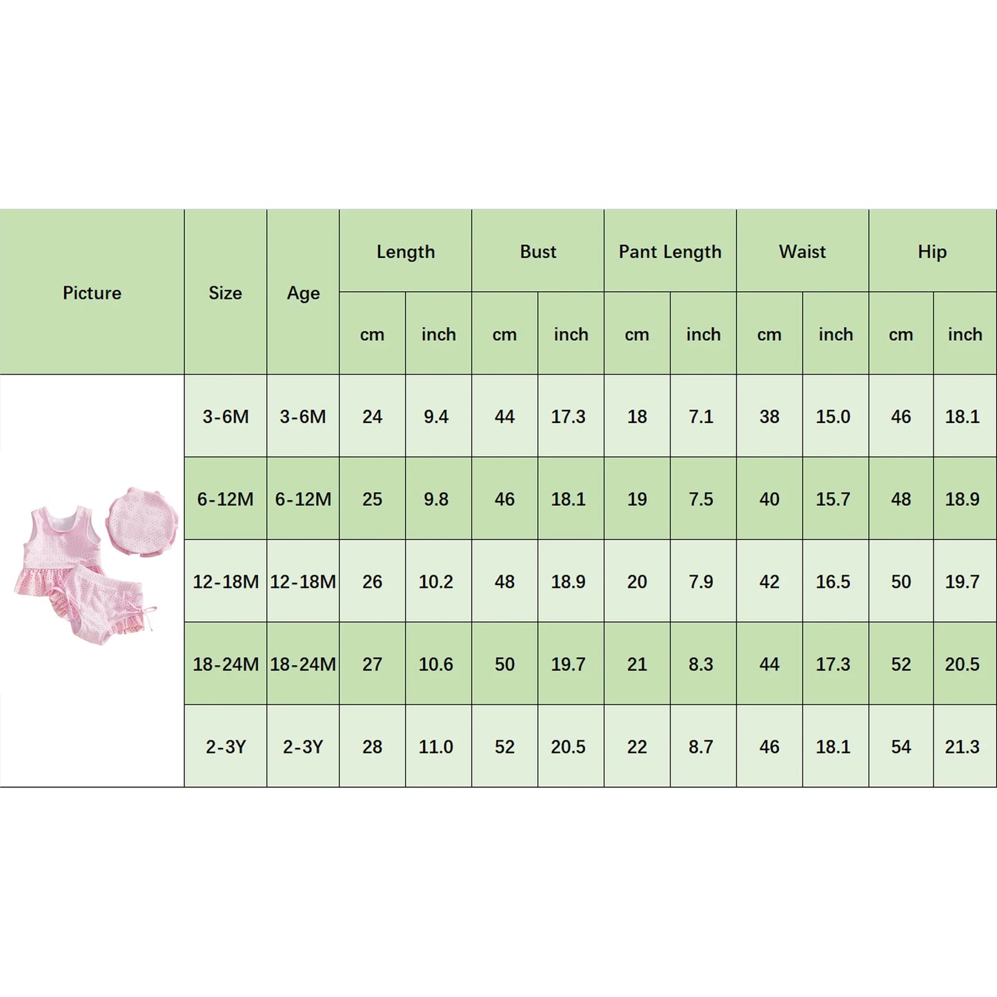 Baby Toddler Girls 3Pcs Swimsuit Set Sleeveless Crew Neck Solid Embroidery Top Bikini Bottoms and Hat Swimwear