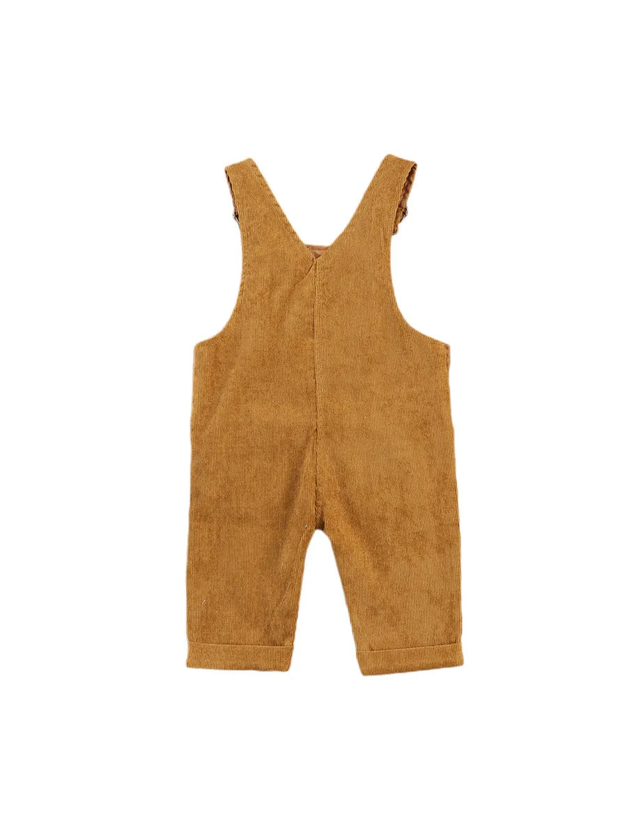 Baby Toddler Boys Girls Suspender Pants Jumpsuit With Buttons Fit Solid Color Overalls Romper