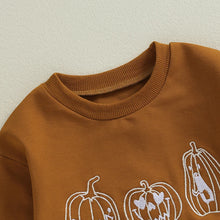 Load image into Gallery viewer, Baby Girls Boys Halloween Fall Romper Pumpkin Embroidered Long Sleeve Round Neck Jumpsuit
