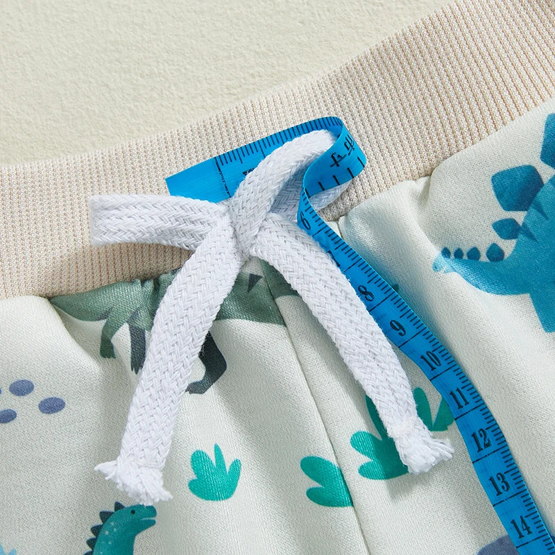 Toddler Kids Boys 2Pcs Outfit Dinosaur Print Long Sleeve Top with Pants Fall Outfit Jogger Set