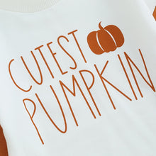 Load image into Gallery viewer, Baby Boy Girl Halloween Bodysuit Long Sleeve Cutest Pumpkin Print Patchwork Jumpsuit Romper
