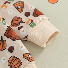 Load image into Gallery viewer, Baby Girls Boys Thanksgiving Romper Cute Letter Print Gobble Turkey Pie Pumpkin Long Sleeve Jumpsuits
