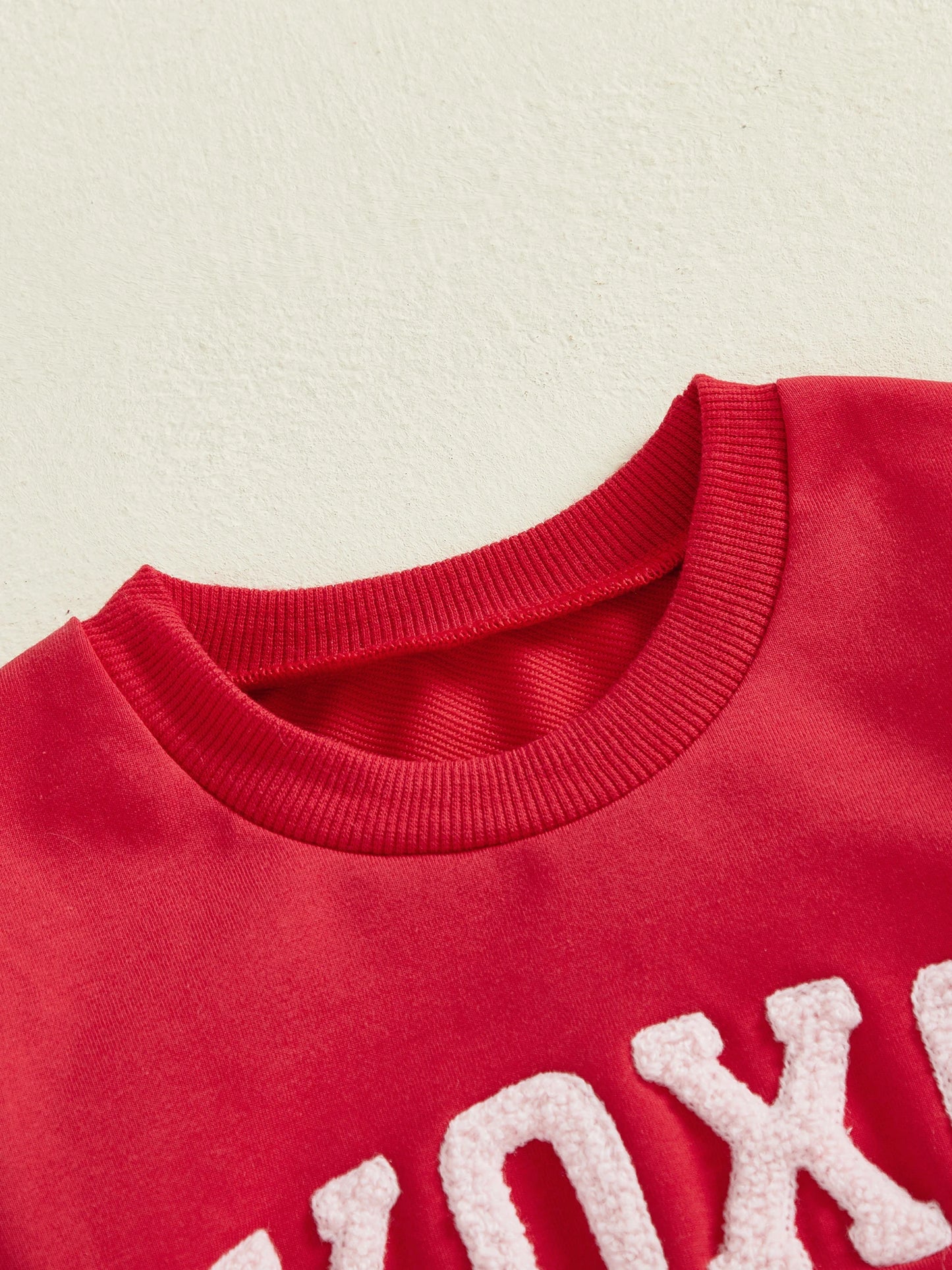 Baby Toddler Girls 2 Pcs XOXO Outfits Bow Letter Embroidery Long Sleeve Crew Neck Top and Heart Patterned Elastic Waist Tulle Tutu Skirt Set