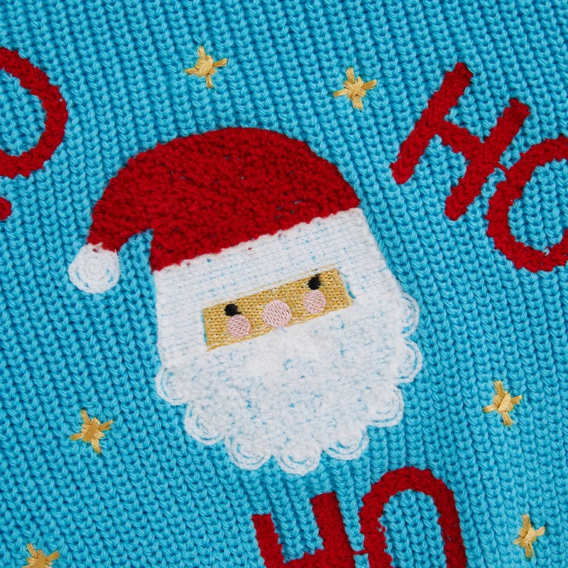 Baby Toddler Boys Gils Christmas Sweater Ho Ho Ho Long Sleeve Round Neck Santa / Wreath Pattern Knit Pullover Top