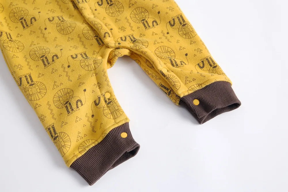 Baby Toddler Boy Girl Winter Clothes Fleece Thick Baby Romper Warm Long Sleeve Hooded Ears Jumpsuit