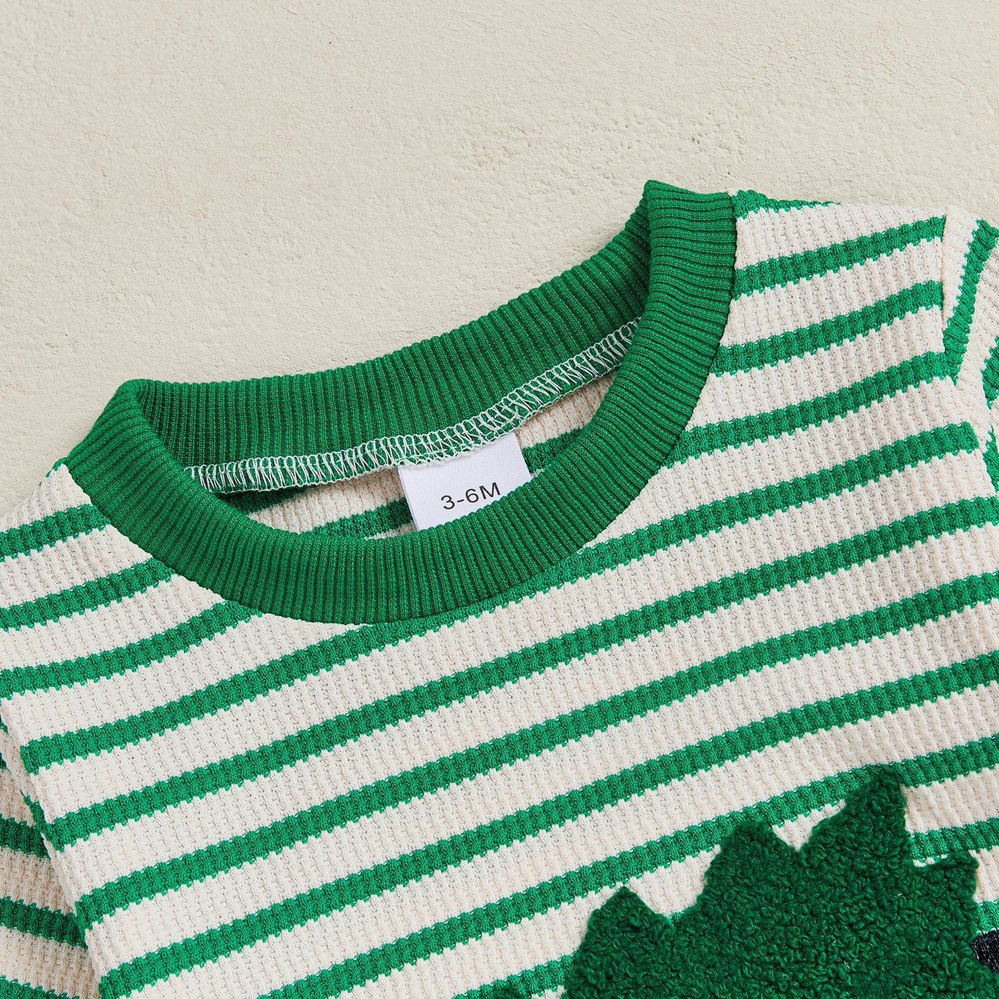 Baby Boy Girl Christmas Striped Jumpsuit Long Sleeve Round Neck Tree Truck Embroidery Romper