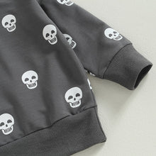Load image into Gallery viewer, Baby Toddler Boy Girl 2Pcs Outfits Halloween Skull Print Long Sleeve Top Solid Pants Fall Clothes
