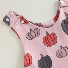 Load image into Gallery viewer, Baby Boy Girl Halloween Jumpsuit Tank Top Crew Neck Pumpkin/Ghost/Leaves Print Romper
