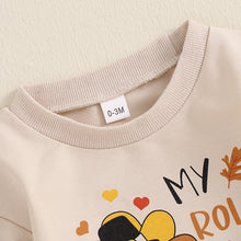 Load image into Gallery viewer, Baby Boys Girls Thanksgiving My Rolls Are Homemade Romper Long Sleeve O Neck Letter and Turkey Print Bodysuit
